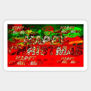 skulls red and green happy christmas Sticker